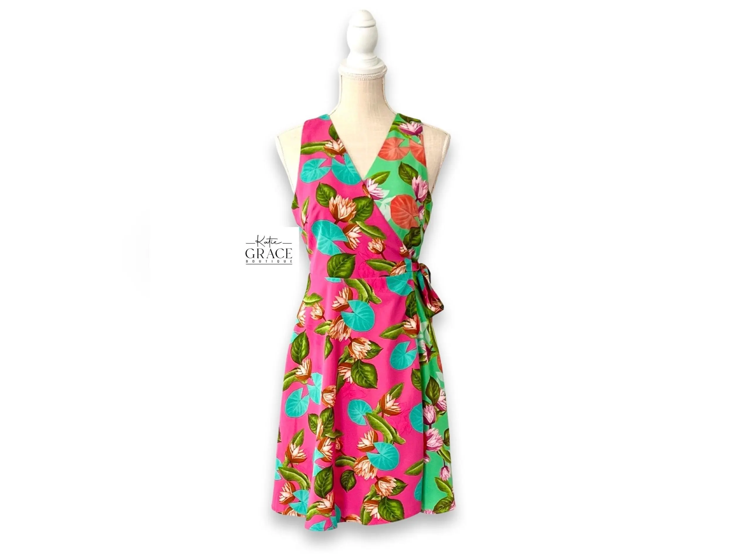 SALE! "Mariah" Tropical Wrap Dress