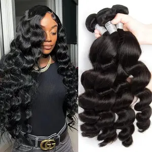 LUCKOCKOS 14A Loose Wave 100% Human Hair Bundles Raw Virgin   Unprocessed Brazilian Deep Wave Extensions