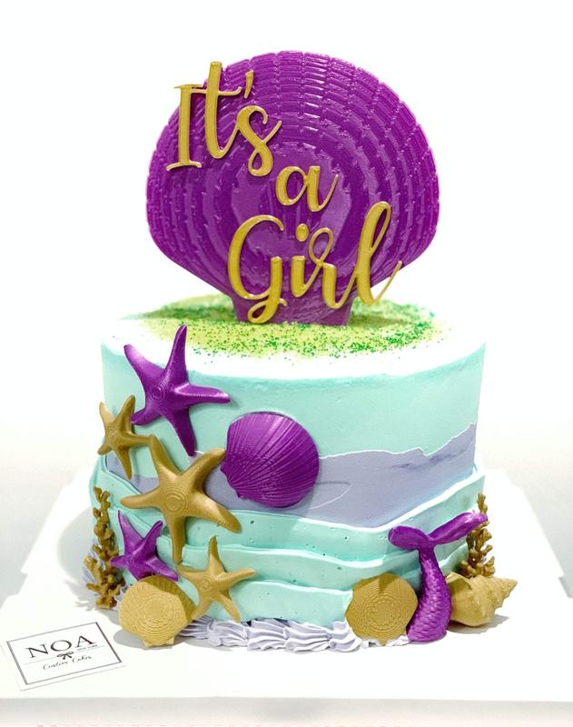 Custom Sea Shell Cake Topper Birthday Party Centerpiece Personalized Name or Any Text | Multiple colors available | Mermaid or Beach Themed