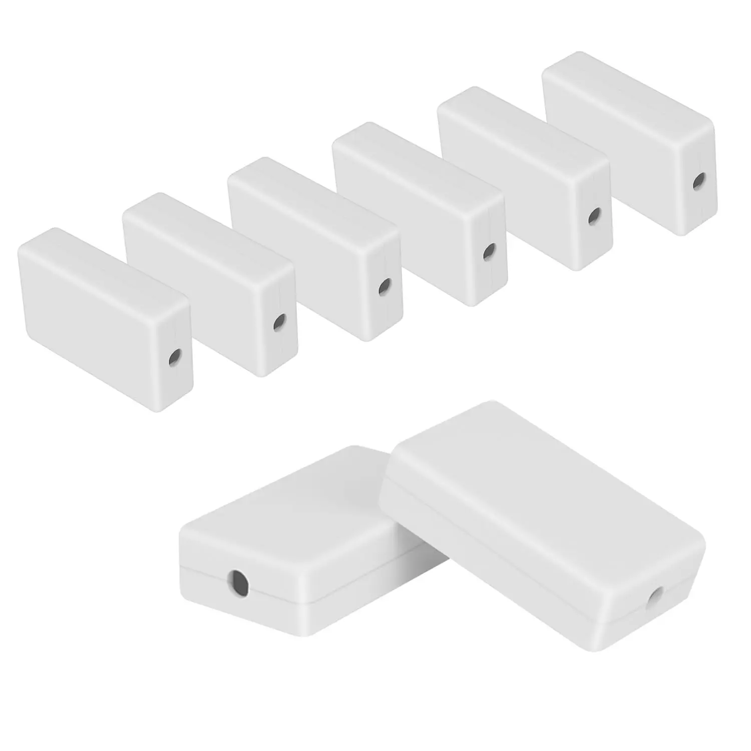 Project Box 8 Pieces Electrical Box Small Junction Box ABS Plastic Enclosure Power Electronic Case White 2.36" x 1.42" x 0.67"(60 x 36 x 17mm)