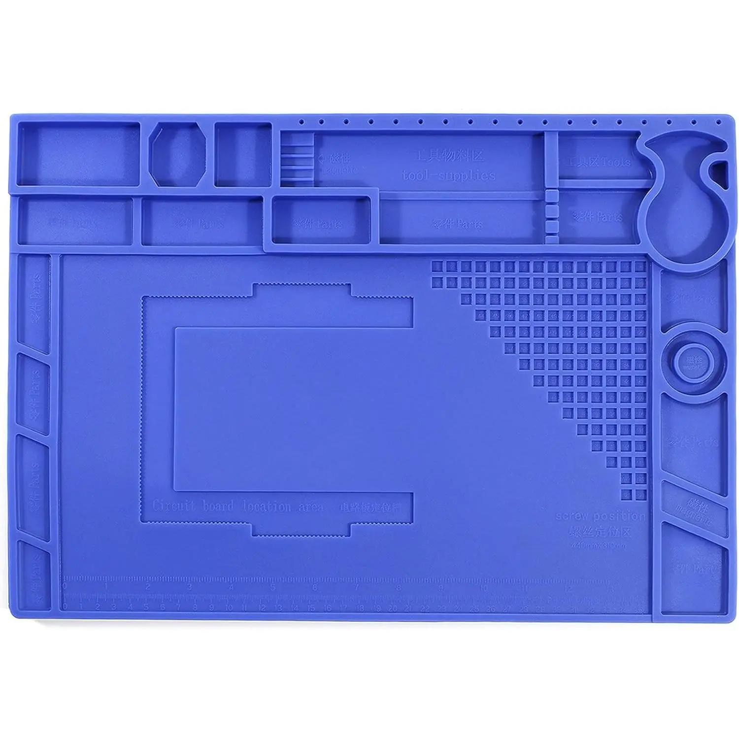 M180 Anti-Slip Insulation 500℃ Heat-Resistant Work Mat for Soldering, SMD Rework, Mobile Phone, Laptop, Electronics Repair and DIY Size: 17.32 x 12.20 Inches (M180)