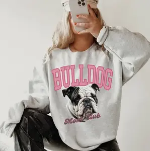 Black and White English Bulldog Mom Club Sweatshirt ~ Sweatshirt Unisex Apparel Relaxed Fit Printed in the USA Clothing Womenswear Casual and Comfortable Trending Viral Top T-Shirt, Sweatshirt, Hoodie