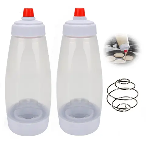 Pancake Batter Mixer & Dispenser Squeeze Bottle Baking Equipment - 4.5-Cup Silicone Compact Kitchen Gadget, Detachable Stainless Steel Blender Ball, Wide Opening, Dishwasher Safe for Pancakes, Muffins, Home Organization, 4.5 Cups
