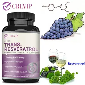 GREVIP 1350mg trans-resveratrol + 150mg quercetin: Supports cardiovascular health and anti-aging.