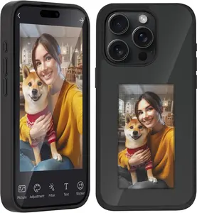 Smart NFC Ink Phone Case Compatible for iPhone 15 Pro /14Pro, Customizable E-Ink Screen DIY Images Long-Lasting Display Fast Transmission