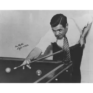 Babe Ruth Playing Pool Poster