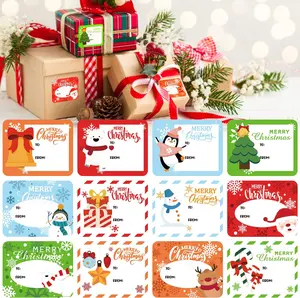Christmas Self Adhesive  Tag Stickers, 120 count Xmas Present Name Labels for Gifts