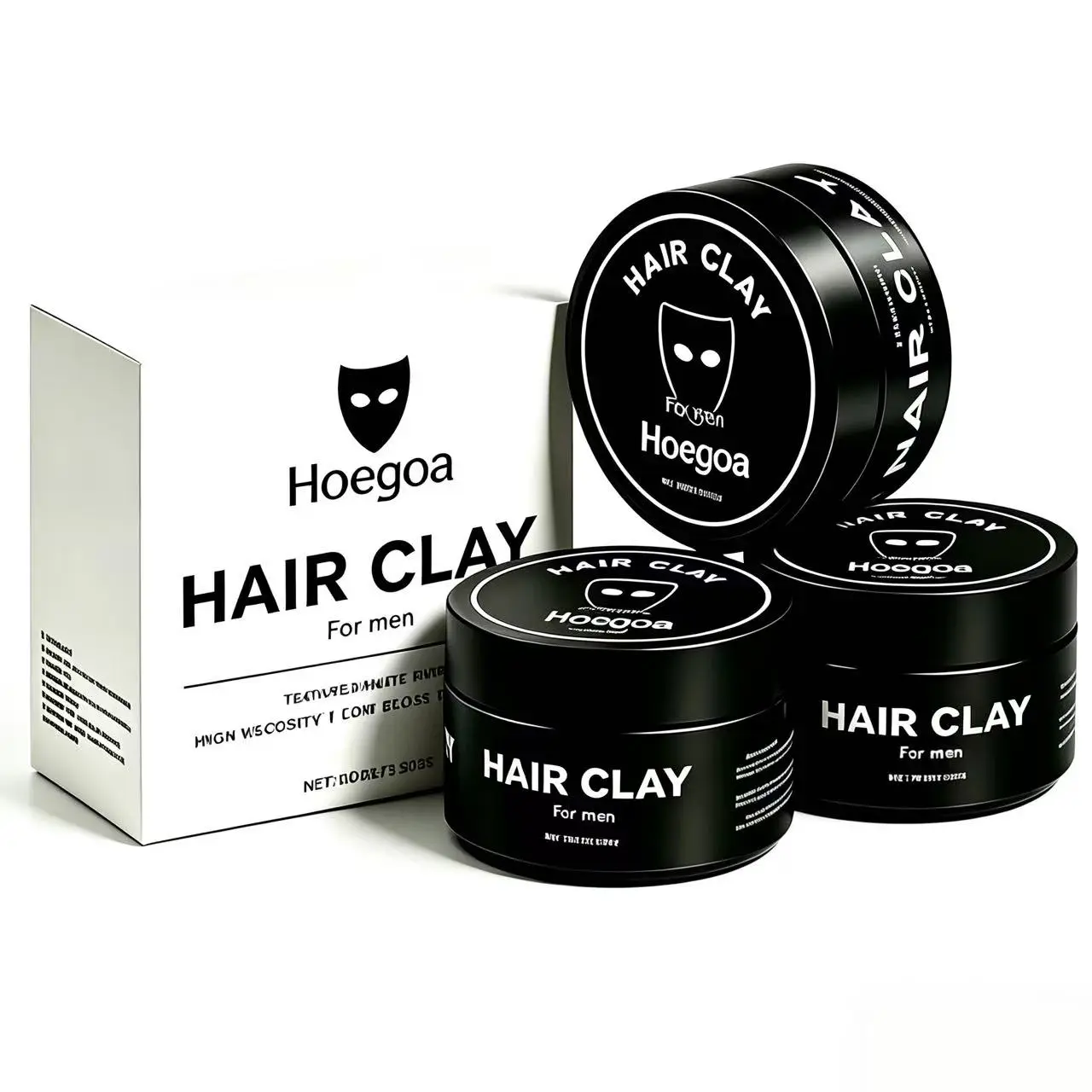 Men's Hair Clay (3 Boxes) - Haircare Styling Product with Texturizing Formula, Voluminous Hair, Smooth Shine, Long-Lasting Hold, Matte Finish, Ideal for Daily Wear, Work, Youth Looks, All