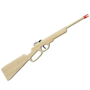 Rubber Band Shooter - Solid Wood Toy Gun with Rubber Bands Included for Fast-Fire Fun - Two Style Options Available