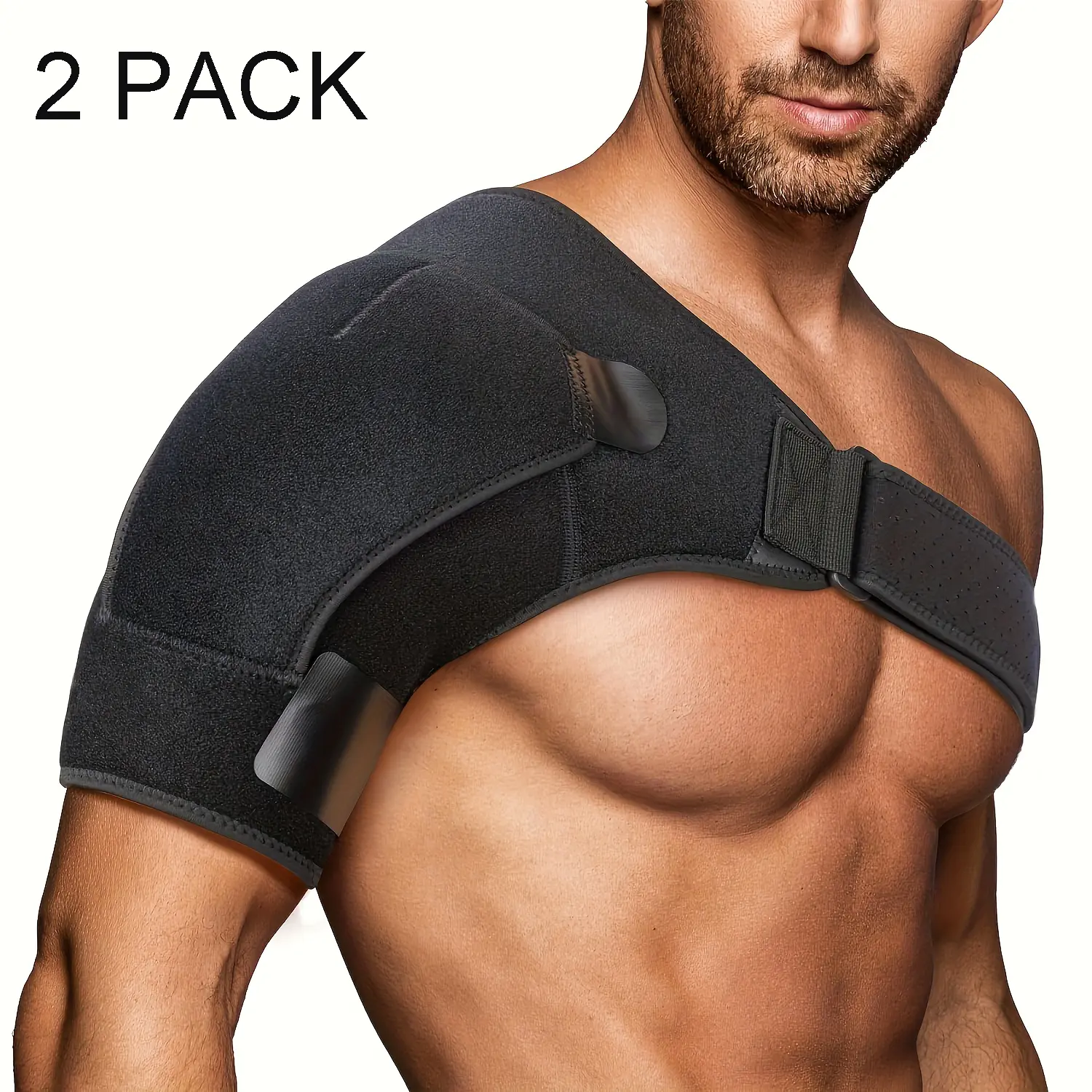 Adjustable Clamp Compression Shoulder Sleeve Brace for Men & Women, Recovery Back, Neck & Shoulder Supports, Torn Rotator Cuff Stability Immobilizer, Dislocation Relief, Arm Pain Reduction, Posture Correction, Fits Left & Right Arms