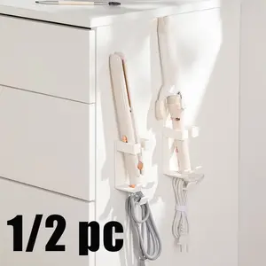 Wall-Mounted Flat Hair Curler Storage Box, Ideal for Bathroom Cabinet Doors, Organize Straighteners Efficiently, Space-Saving Design
