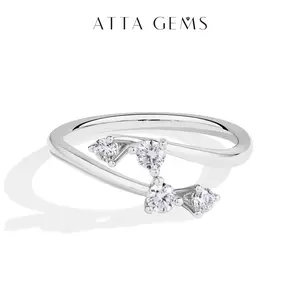 Classic Rainbow Fire Timeless Beauty Synthetic  Moissanite Ring Sparkling Eternal Love Gift Fine Jewelry R248