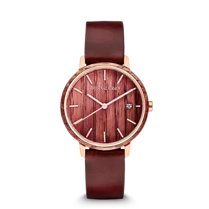 Wine Stained Oak Gold Modern Minimal 36mm