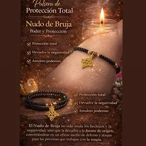 Nudo de Bruja Pulsera de Protección Total Poder y Protección Devuelve la Negatividad Amuleto Poderoso