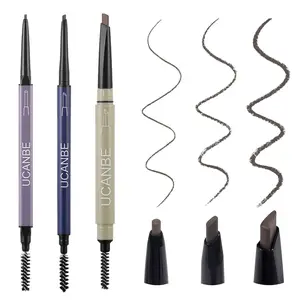 UCANBE 3-Piece Dual-Sided Eyebrow Pencil Set – 3-in-1 Shaping, Defining & Filling Brow Makeup in Brown Black Cosmetic