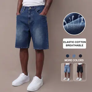 Men’s summer denim shorts — washed classic mid-thigh denim shorts made from comfortable, stretchy fabric for everyday wear.