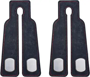 SADELOOS Car Hooks for Headrest, 2PCS Car Purse Hooks Luxurious Leather Metal Car Hangers for Seat Multifunctional Car Bag Hook Car Seat Back Storage Hook Accessories (Black)