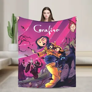 Coraline Blanket Animated Movie Flannel Blanket Suitable For Sofa Beds Living Rooms Suitable For Children And Adults Birthday Gifts Home Decoration  Christmas Blanket
