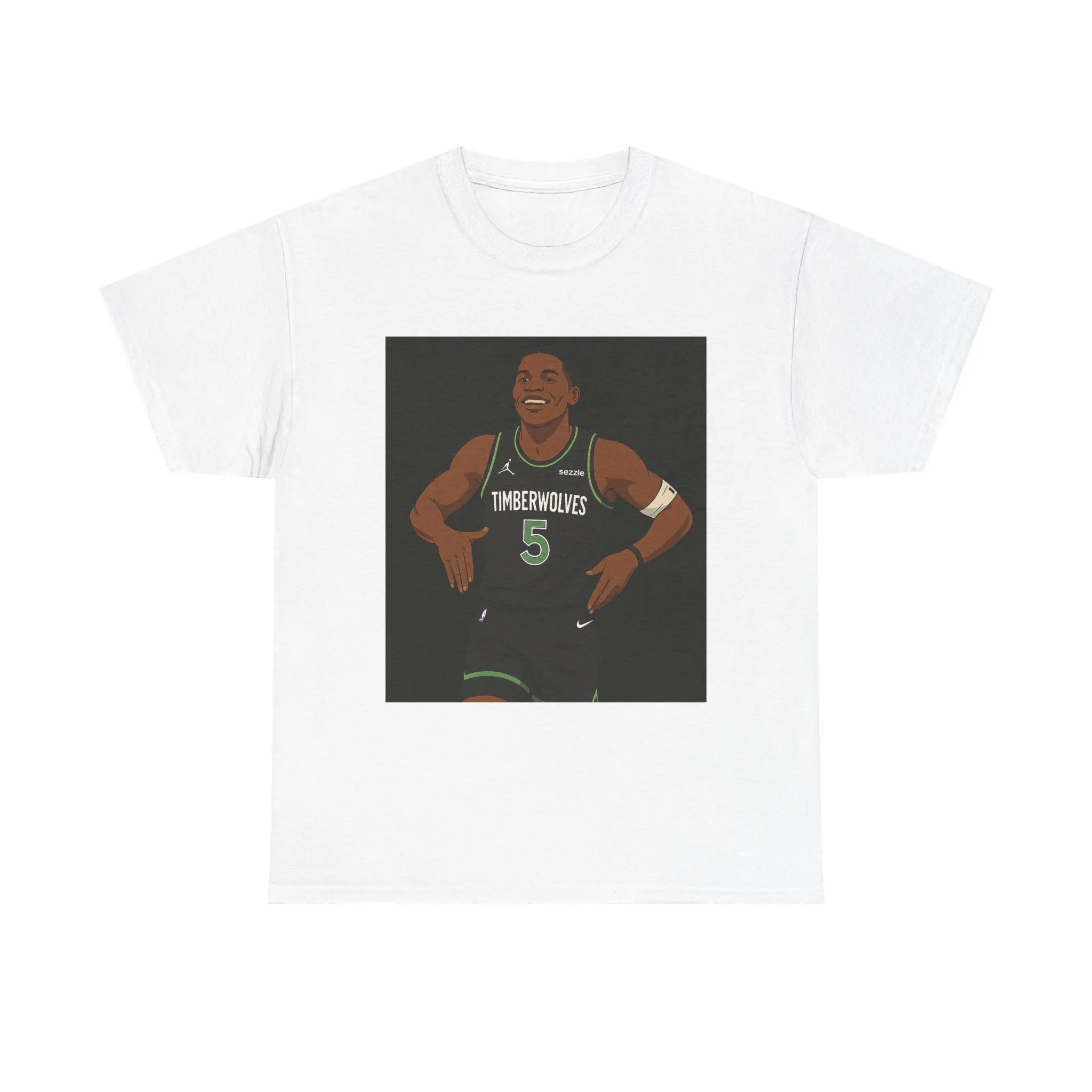 Anthony Edwards Timberwolves Fan Tee, Unisex Heavy Cotton Shirt, Basketball Apparel, Sports Merchandise, Game Day Outfits, Sports Fan Gear