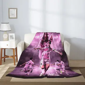 Messi Soccer Gift Fleece Throw Blanket, Anti-Pilling Flannel Soft Micro Blanket for Home Chair Bedroom Living Room Sofa Bed Rug Outdoort