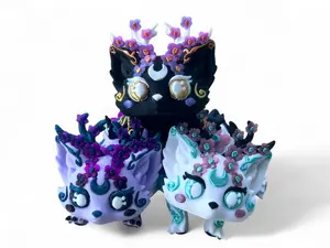 Nymii Cherry Blossom Forest Spirit Fox Fantasy Figurine 3D Print Art Toy Mint Color Variant Home Decor Ornament