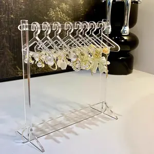 Acrylic Jewelry Stand Set, Mini Clothes Hanger Earring Display Rack, Ear Ring Holder Organizer, Jewelry Storage Unit, Creative Design Storage Solution