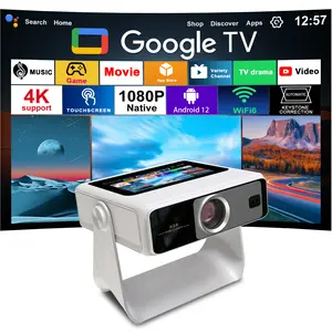 Touch Screen Projector 1080P Full HD, WiFi 6 Bluetooth 5.2, Auto Focus Keystone, Smart Android System, Phone Mirroring & Casting, 4K Support, 180° Rotatable, Home Theater