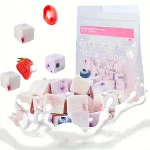 100g/3.53oz Fruit Yogurt Cubes Dog Treats For Dogs Or Cats, Made With Yogurt And Fruit, Healthy, Easily Digestible, Reward Training Treats For Dogs