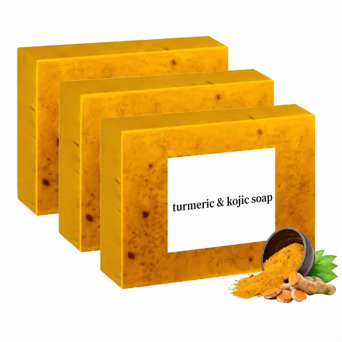 3PCS Lemon Turmeric Kojic Acid Soap+(Complimentary bottle of mousse) Lemon Kojic Acid Soap Bar Turmeric Soap Bar Kojic Acid Soap Facial Skincare Radiant Comfort Daily Skin Repair Gentle Body Care