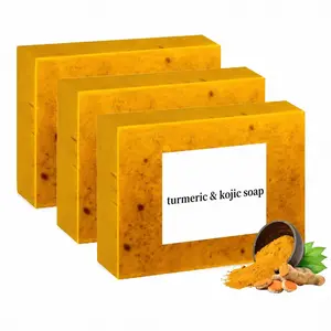 3PCS Lemon Turmeric Kojic Acid Soap+(Complimentary bottle of mousse) Lemon Kojic Acid Soap Bar Turmeric Soap Bar Kojic Acid Soap Facial Skincare Radiant Comfort Daily Skin Repair Gentle Body Care