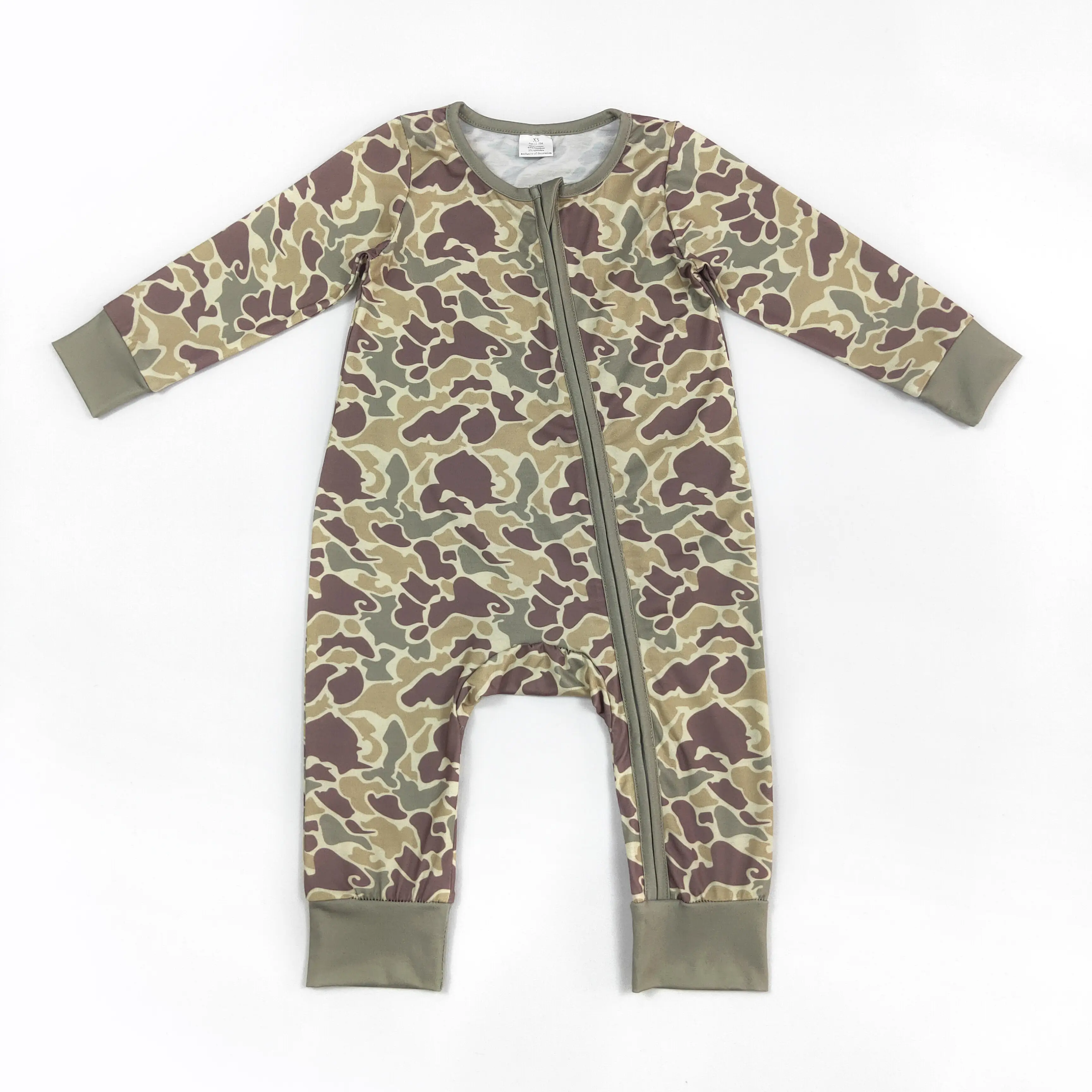 Green Camo Print Long Sleeve OnePieces boy clothes