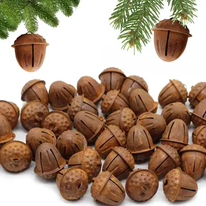 20 pc Country Primitive Rusty Acorn Jingle Bells Rustic Farmhouse Home Decor for Christmas Crafting Autumn (Rusty Acorn Bells)