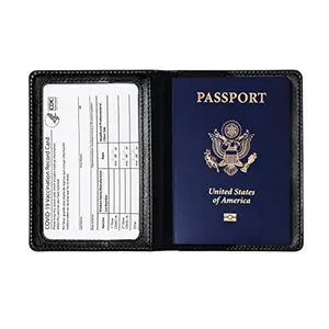 2 Pcs Passport holders，Ultra Slim passport wallet，PU Leather Passport Cover for Women and Men
