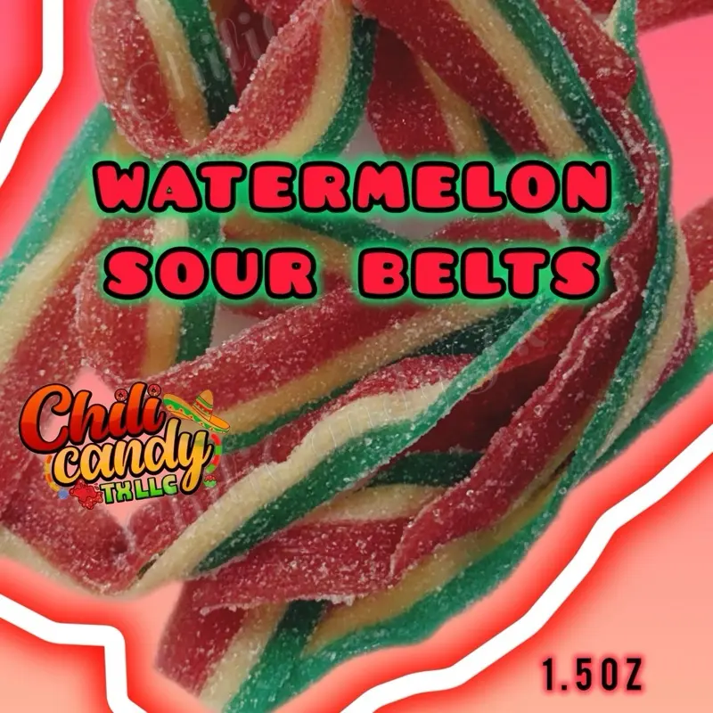 1.5oz Sour Watermelon Belts Candy Snack Sweet Treats Dulces Sandia Chili Candy Tx