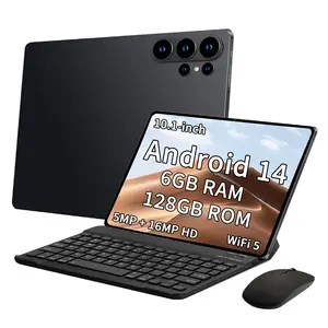 New for 2026 Android 14 tablet, 10.1-inch HD large screen, 1280×800 IPS display, 6 GB RAM, 128 GB storage, 5 MP + 16 MP dual cameras, 6000 mAh long battery life, smart high‑definition lens, 5G Wi‑Fi, Type‑C, a versatile tablet for gaming, work, and learni