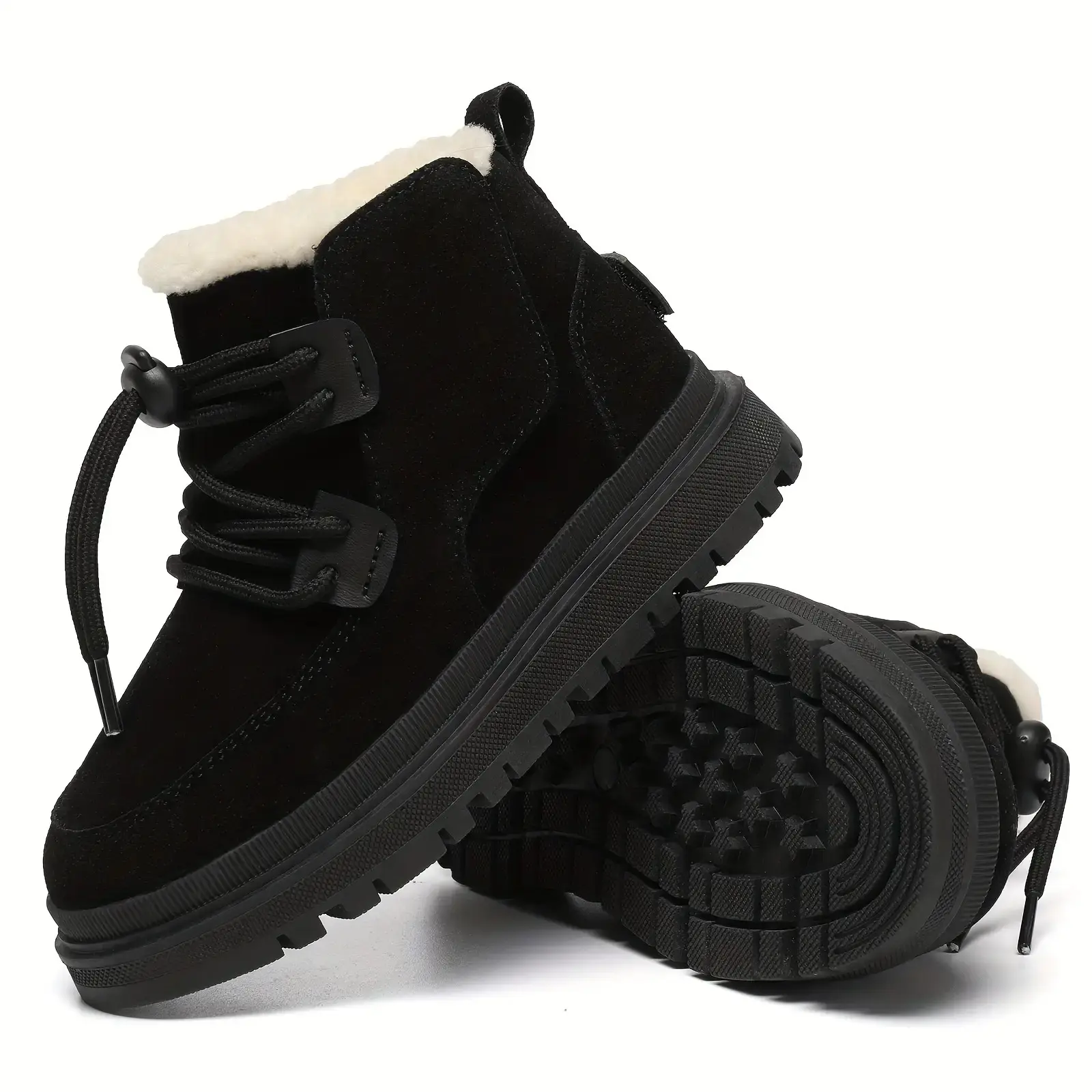 New' Heavy-Duty Winter Snow Boots with Plush -Like Collar & Thick Non-Slip TPR Sole - Closure Ankle-High High Quality-like PU (No actual High Quality) - Warm & Shoes for Ice, Snow & Cold Floors