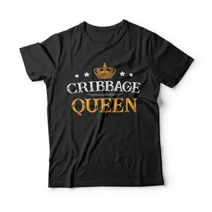 Cribbage Queen - Board Card Game Player Gamer Funny Gift T-Shirt Breathable Casual Crewneck Graphic Tee Peak Design