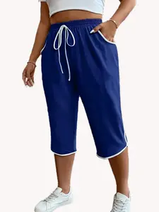 Summer Thin Seven-Eleven Pants Women Loose Straight Leg Side Edge Casual Sports Pants with Pockets, Comfortable and Stylish Design