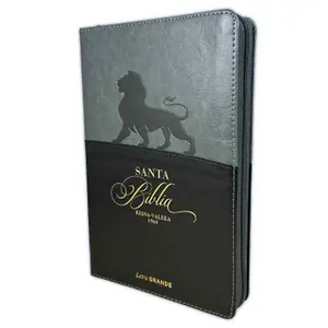 Biblia letra grande 12 puntos tamaño manual Reina valera .1960 piel negro/león