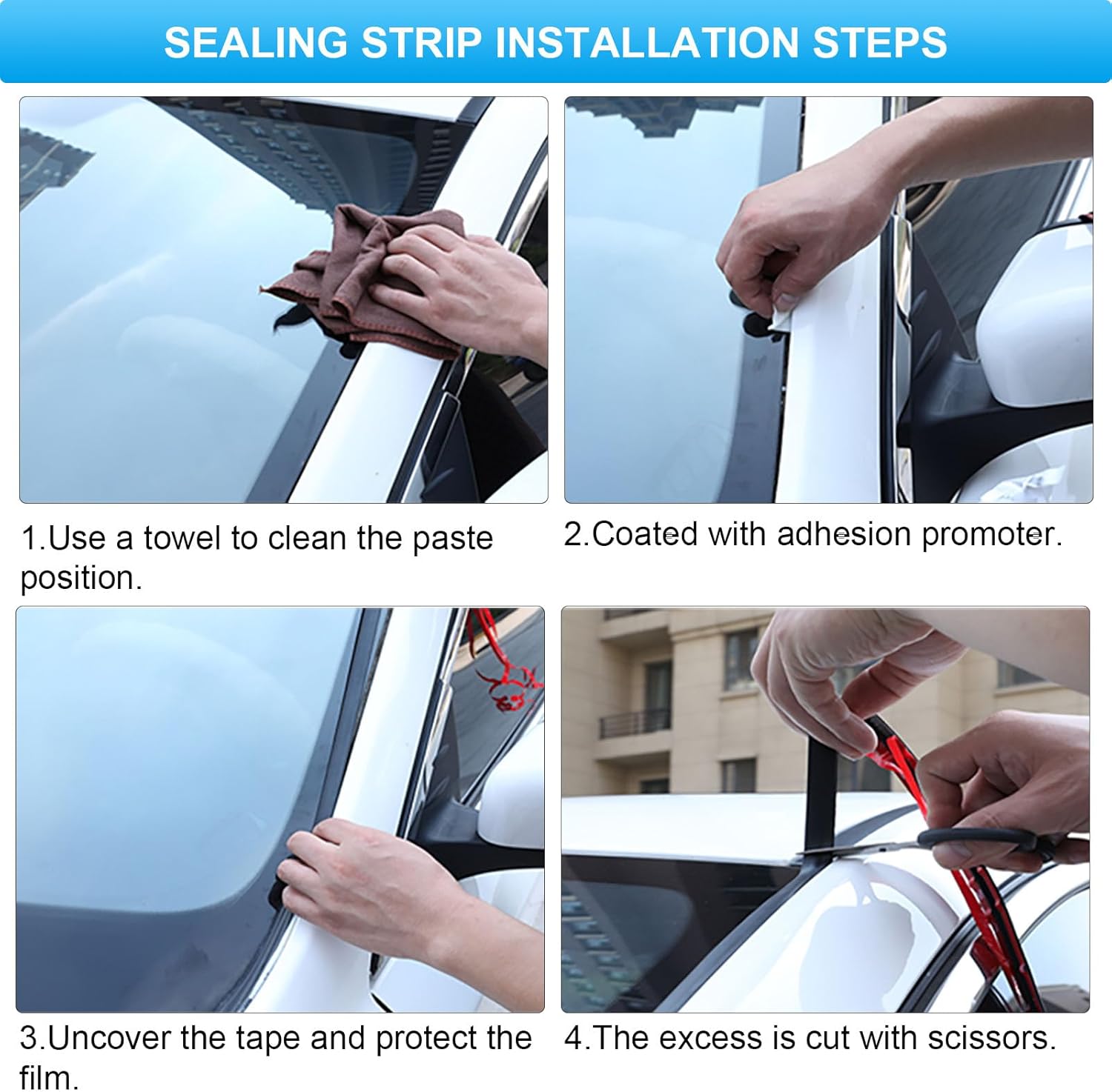 Car Weather Stripping, 30mm Windshield Rubber Seal for Car Front Rear Windshield Trim, Rubber Adhesive T Shape Sunroof Seal Cover Leak Sound Proofing (23 Feet)