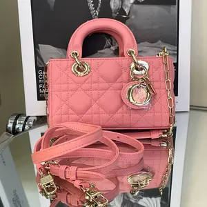 Pre-owned Dior Quilted lambskin leather Shoulder Bags Mini Lady D Joy Bag（13004624）