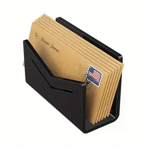 1pc Acrylic Mail Holder, Envelope Holder for Desk Countertop Letter Holder Files Organizer for Home Office School (1 Section Clear)