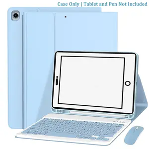 Tablet Keyboard with Protective Case, 1 Count Detachable Keyboard with Mouse & Pencil Slot, Anti-fouling & Scratch Protective Keyboard for iPad 10th Gen 2022, Wireless Tablet Keyboard