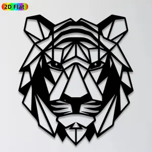 1pc Geometric Tiger Metal Wall Art, Bold Tiger Statue Mural, Ideal Gift for New Year, Christmas, Wildlife Decor Enthusiasts,  Wall Sculptures, Perfect for Outdoor Fence & Indoor Living Room Wall, Eye-Catching Animal Art Accent