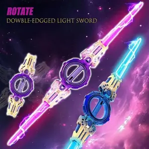 New Dual-Head Light Saber, 7 Color LED Lighting, 360° Rotatable, Safe Non-Toxic Material, Perfect Gift for Birthday & Christmas, Realistic Lightsaber