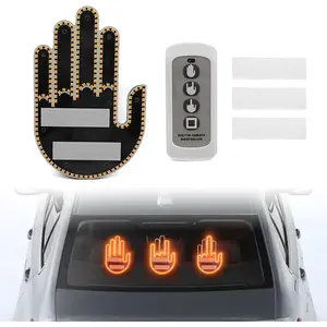 Hand Gesture Light for Car, Led Gesture Hand Light with Remote, 3 In1 Fun Car Finger Light, Colorful Funny Back Window Gesture Sign Lighting & Road Rage Sign Car Accessories for Men Women