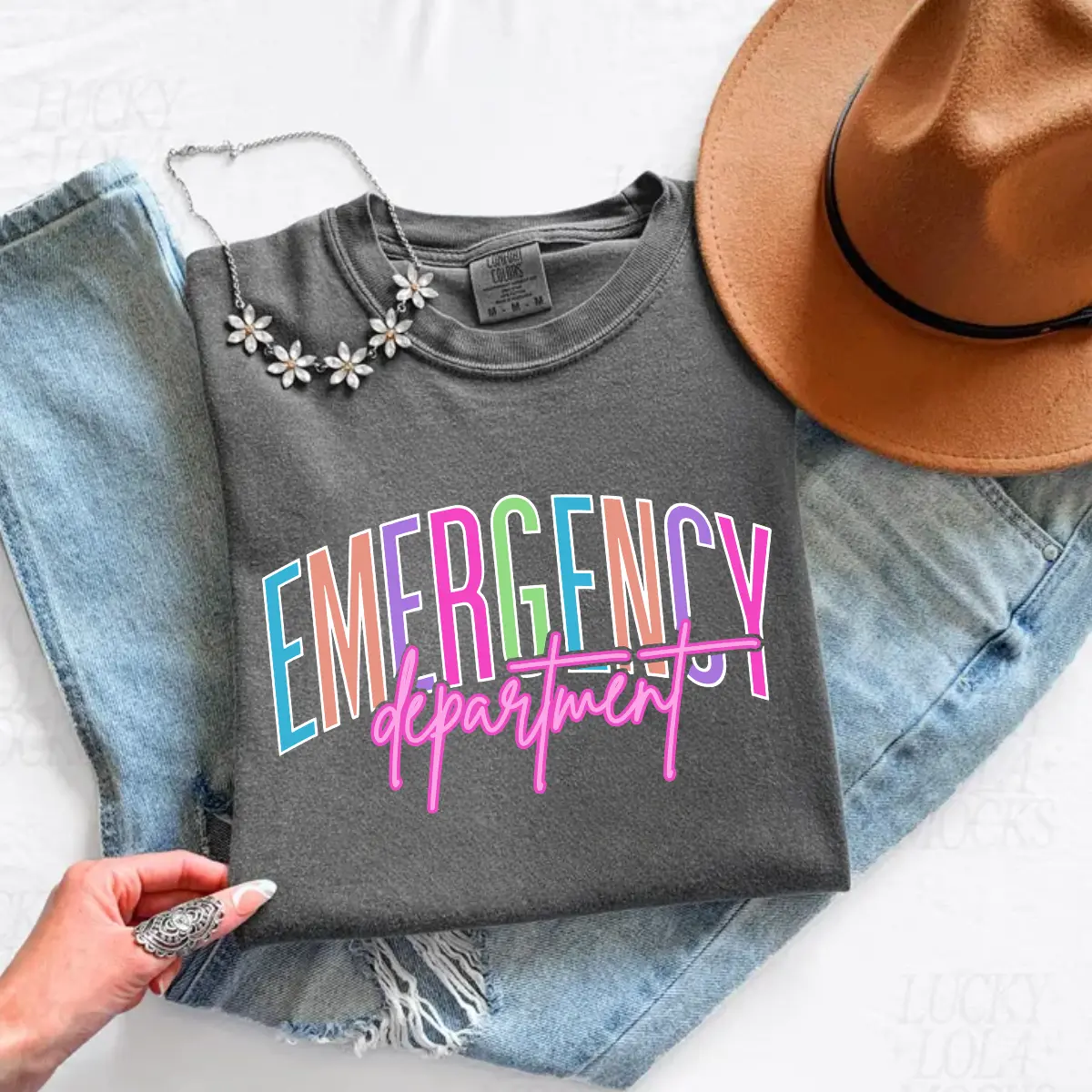 Comfort Colors ER Nurse Shirt, Emergency Department Graphic Tee, Emergency Room RN T-Shirt, ER Crew Nurse Gift, Healthcare Worker Tee