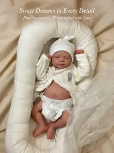 18-Inch Realistic Vinyl Face Newborn Baby Doll, Handmade Washable Safety Toy with Nipple Accessories, Dolls Gifts for Ages 3+, Vinyl Face Doll