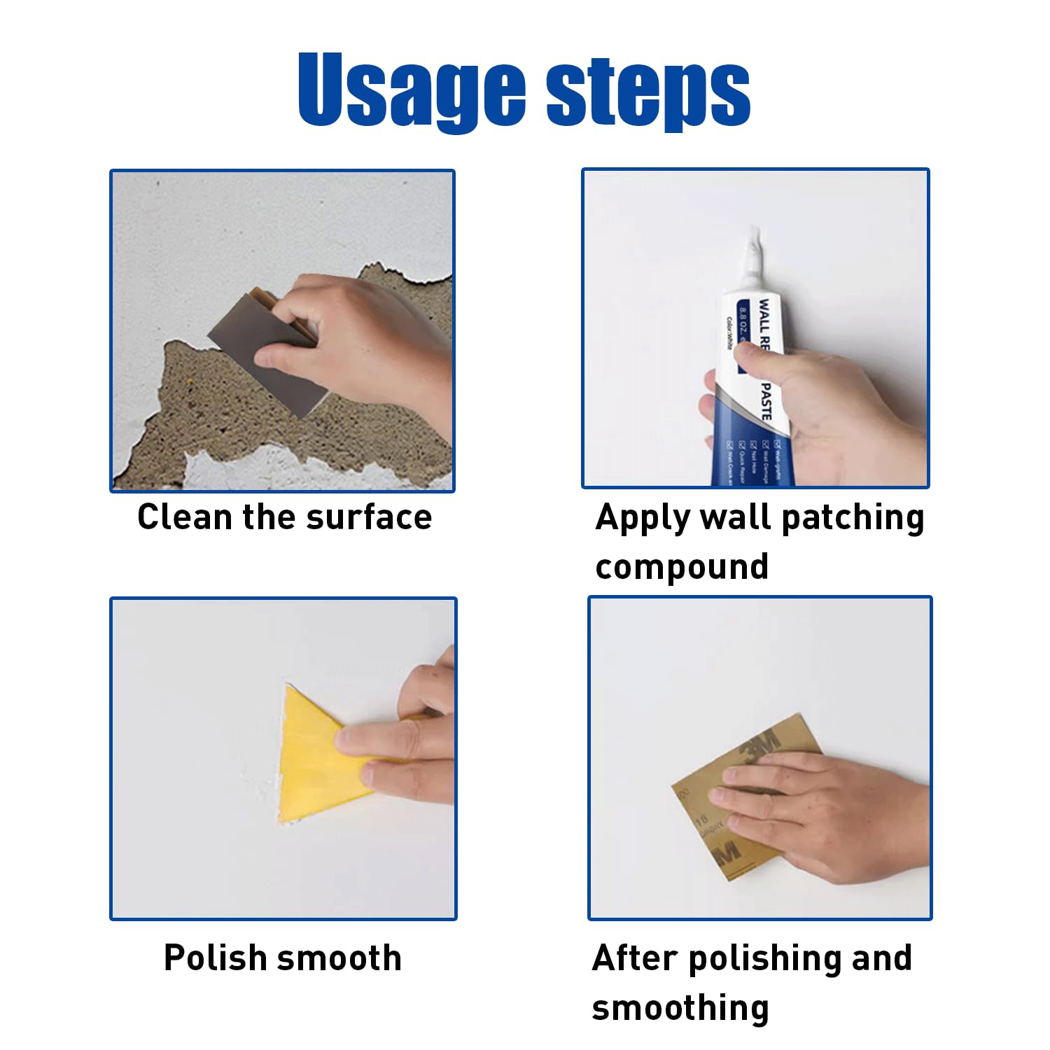 Drywall Patch Repair Kit 250g Wall Mending Agent Multi-functional Quick-drying Paste Adhesive Heavy Duty Concrete Sealant Waterproof Self-adhesive