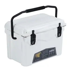5-Day Ice Retention Hard Sided Cooler – 25 Quart Portable Insulated Ice Chest with Durable Polyethylene, Stainless Steel Handle, for Camping, Beach, Fishing, Picnics, BBQ, Tailgating – White